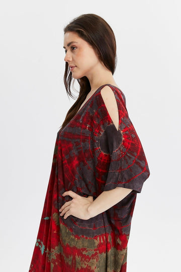 Shoulder Detailed Batik Dress