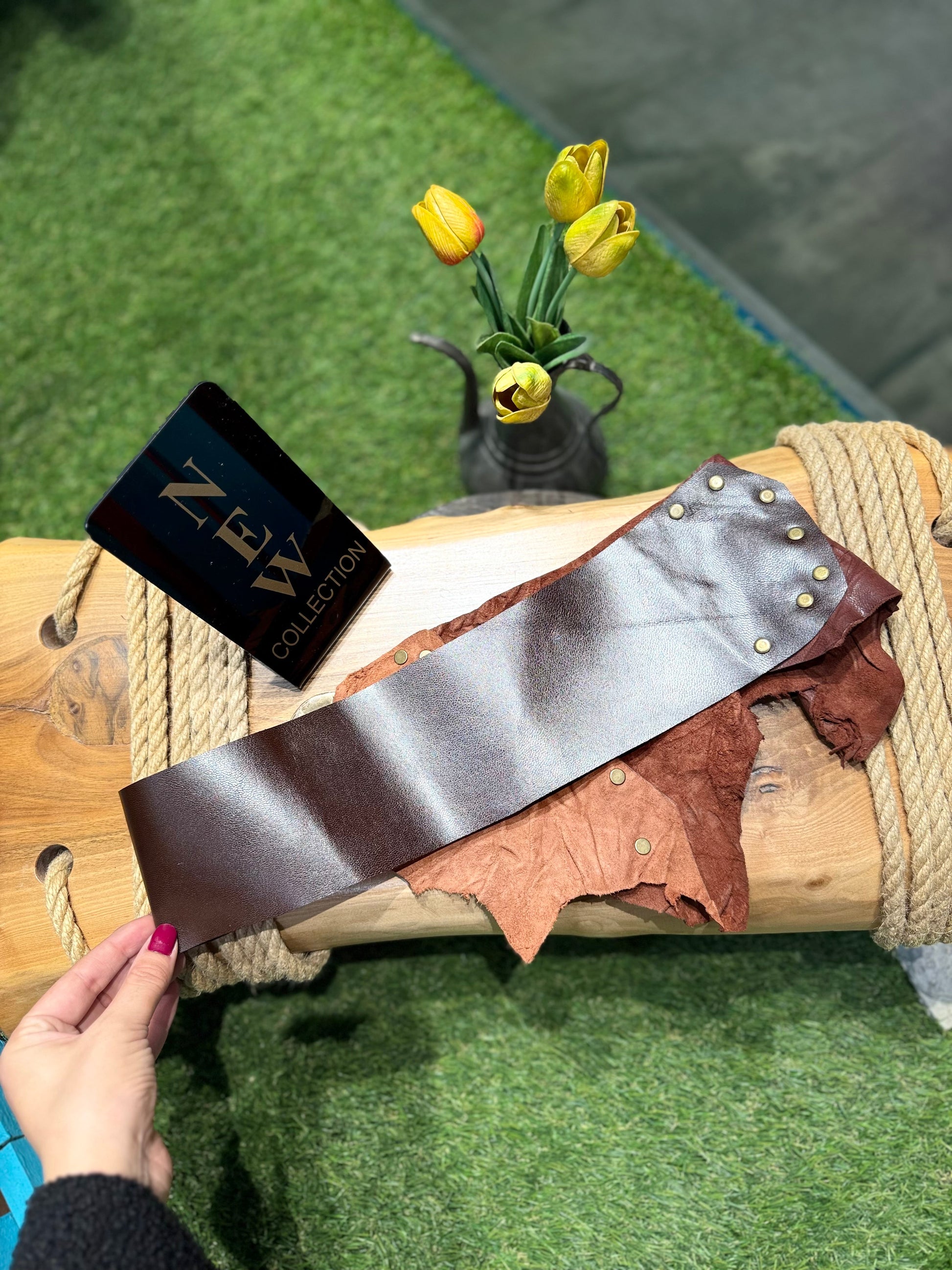 Aelwen Luxe El Yapımı Deri Kemer – Bohem Tarz Kadın Giyim Tasarım | Yılday Gür Butik