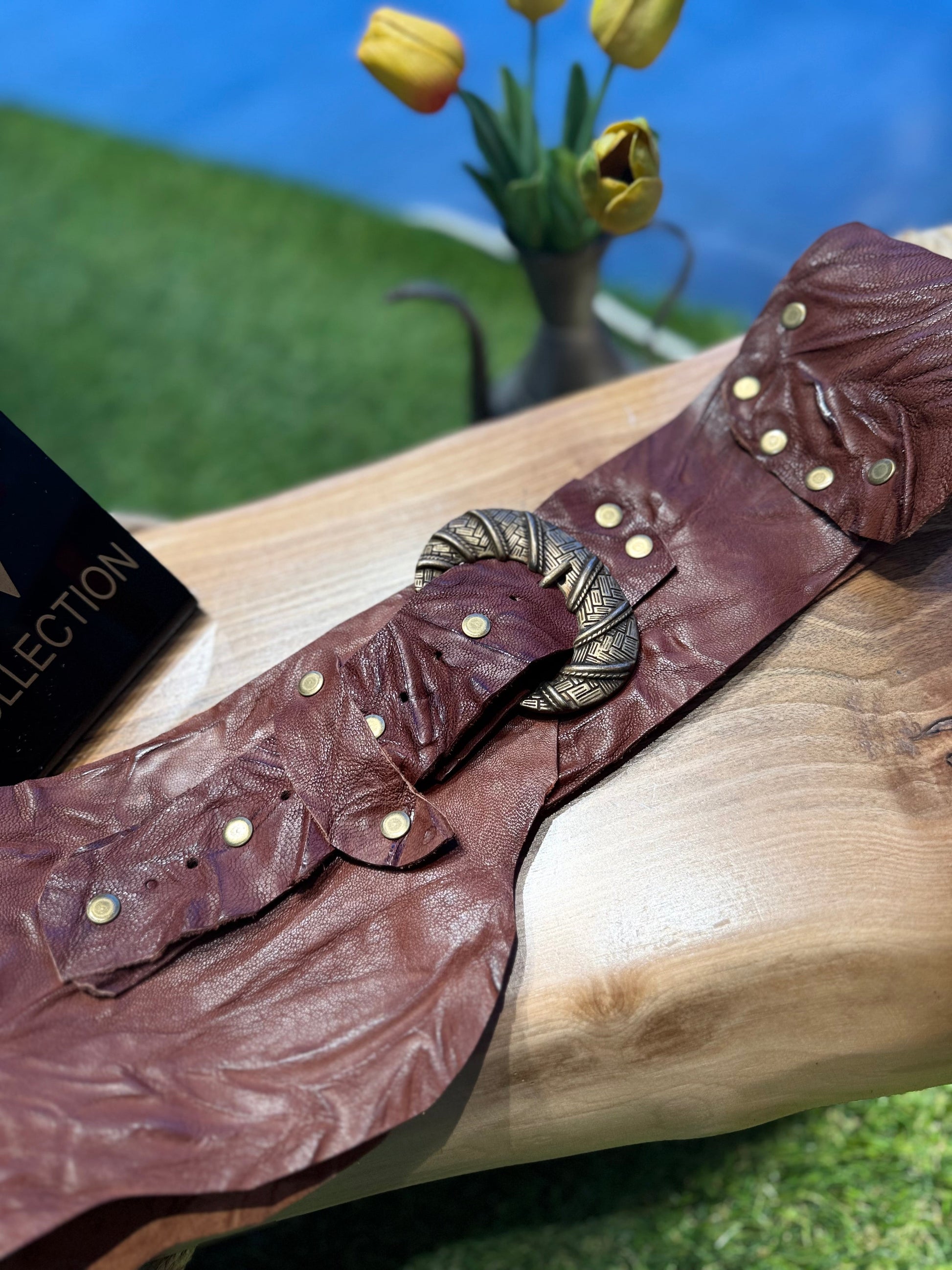 Agnes Luxe El Yapımı Deri Kemer – Bohem Tarz Kadın Giyim Tasarım | Yılday Gür Butik