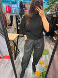 Antrasit Kırçıllı Balon Jean Pantolon – Bohem Tarz Kadın Giyim Tasarım | Yılday Gür Butik