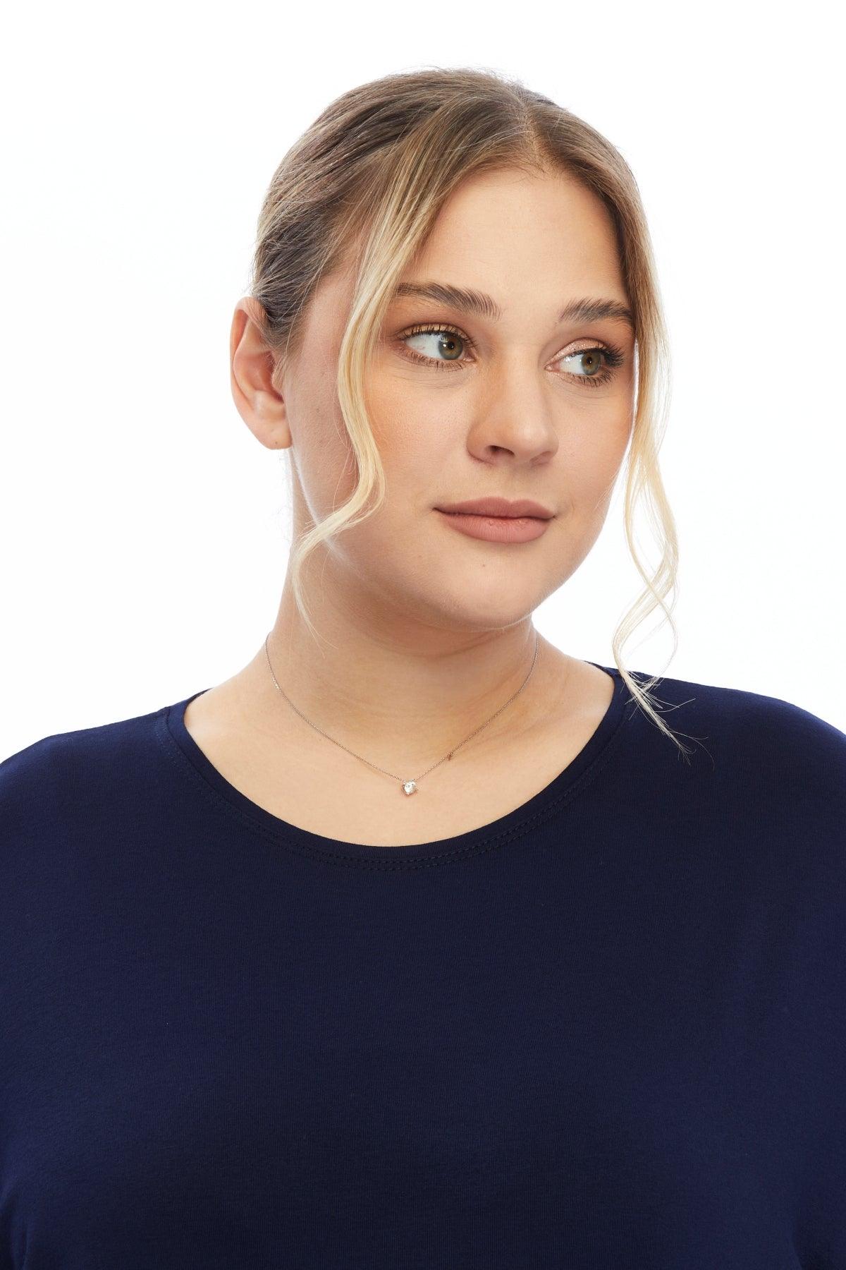 Asimetrik Uç Detaylı Lacivert Bluz Giyim > Bluzlar butik bohem giyim – Yılday Gür Butik
