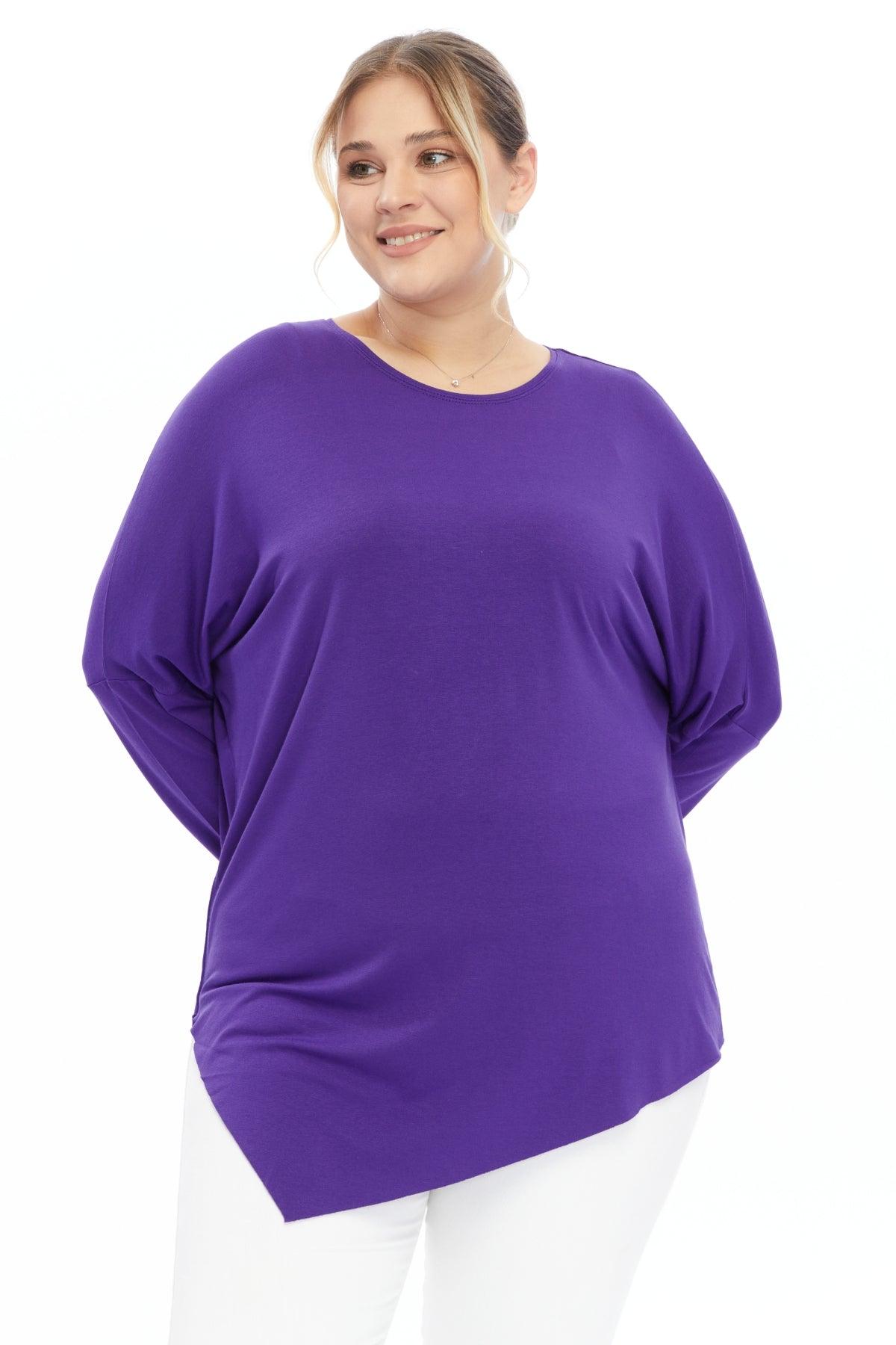 Asimetrik Uç Detaylı Mor Bluz Giyim > Bluzlar butik bohem giyim – Yılday Gür Butik Üsküdar Emaar