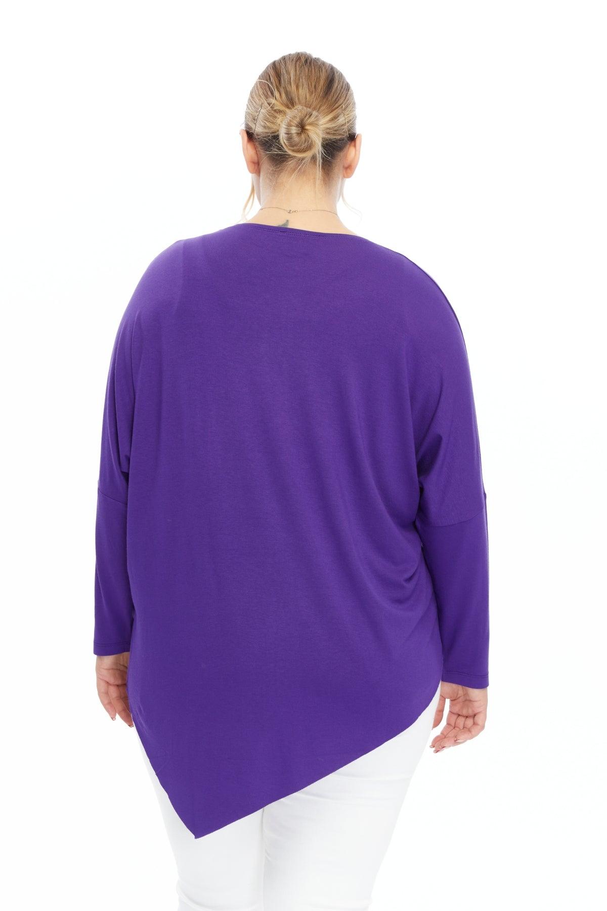 Asimetrik Uç Detaylı Mor Bluz Giyim > Bluzlar butik bohem giyim – Yılday Gür Butik Üsküdar Emaar