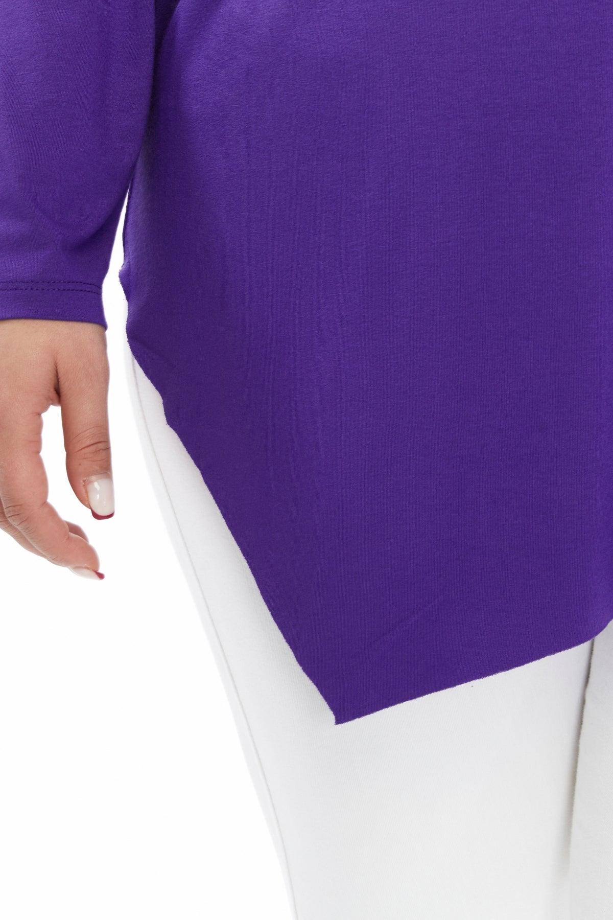 Asimetrik Uç Detaylı Mor Bluz Giyim > Bluzlar butik bohem giyim – Yılday Gür Butik Üsküdar Emaar