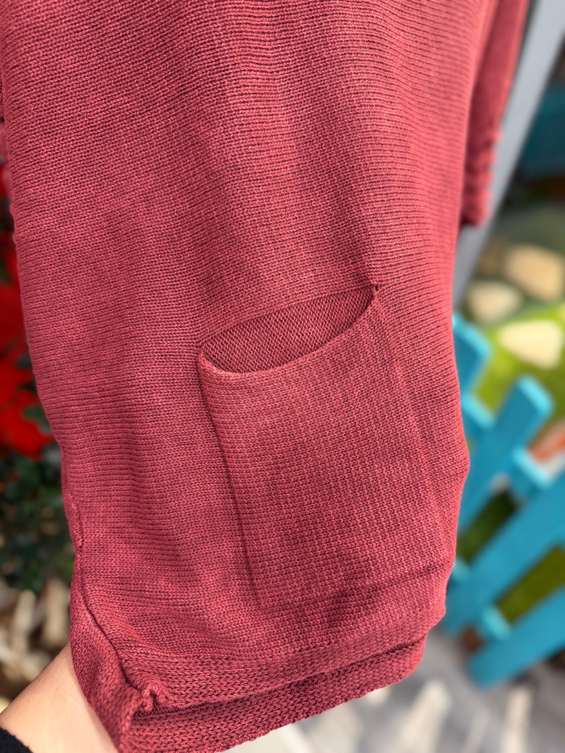 Bordo Cep Detaylı Ajurlu Yaka Triko Kazak Giyim > Üst Giyim > Kazak & Hırka > Kazak butik bohem giyim – Yılday Gür Butik Üsküdar Emaar