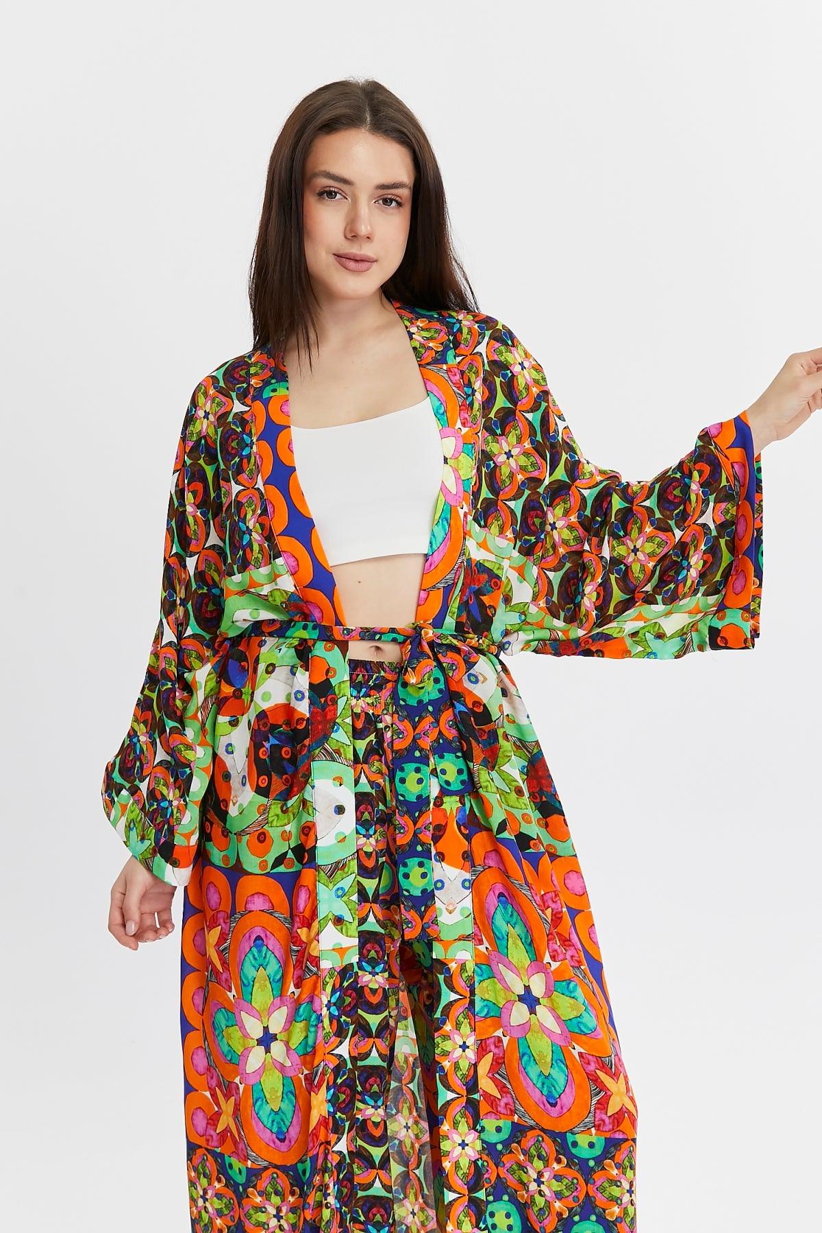 Çiçek Desenli Kimono – Bohem Tarz Kadın Giyim Tasarım | Yılday Gür Butik