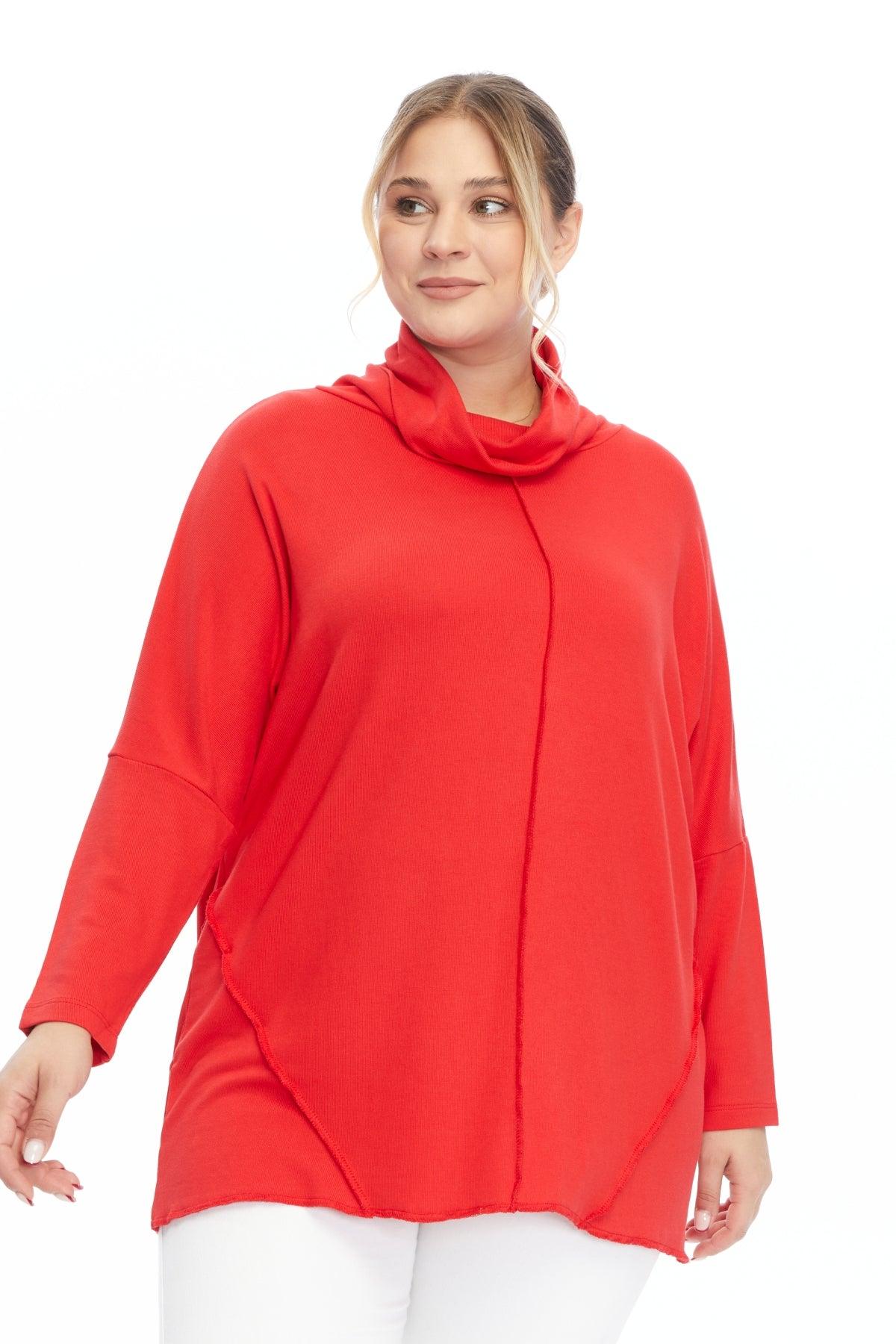 Degaje Yaka Triko Kırmızı Bluz – Bohem Tarz Kadın Giyim Tasarım | Yılday Gür Butik