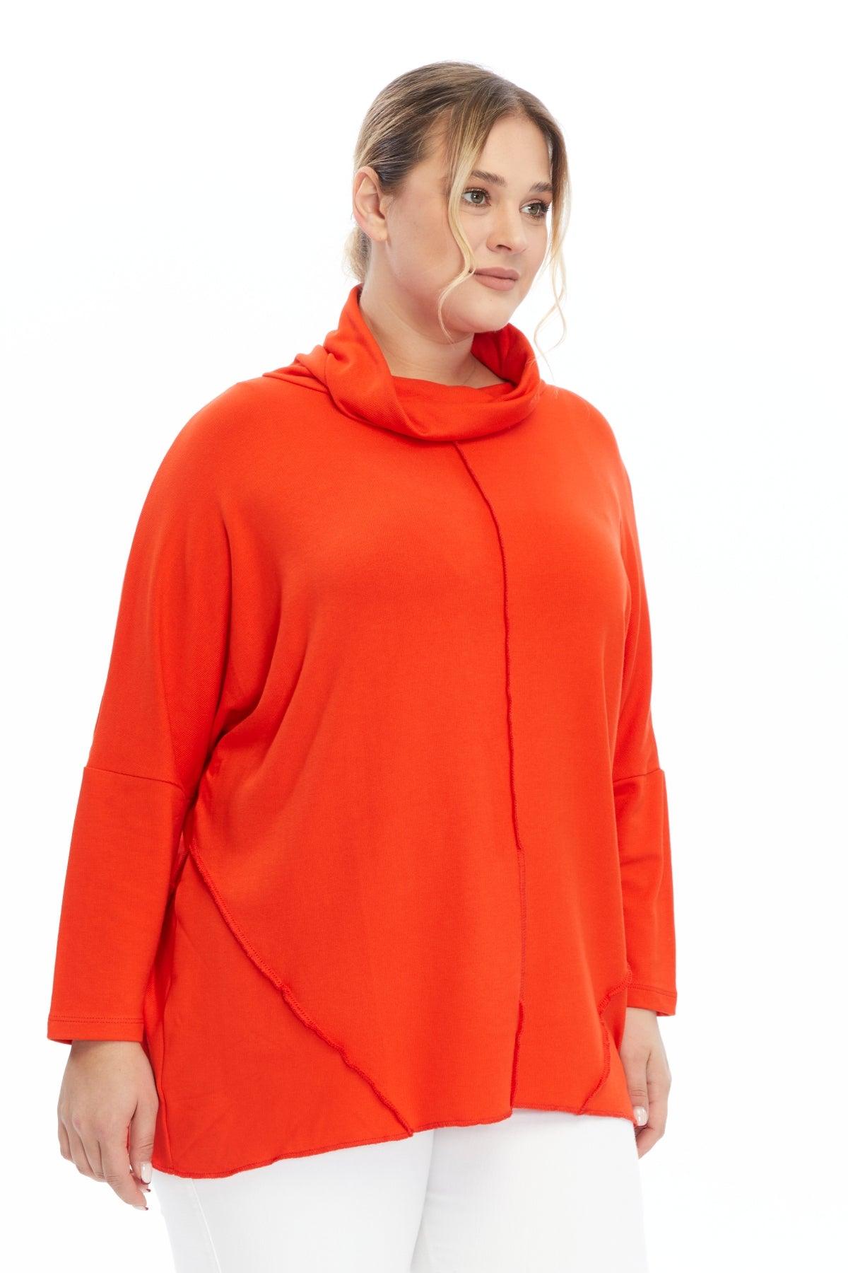 Degaje Yaka Triko Turuncu Bluz – Bohem Tarz Kadın Giyim Tasarım | Yılday Gür Butik