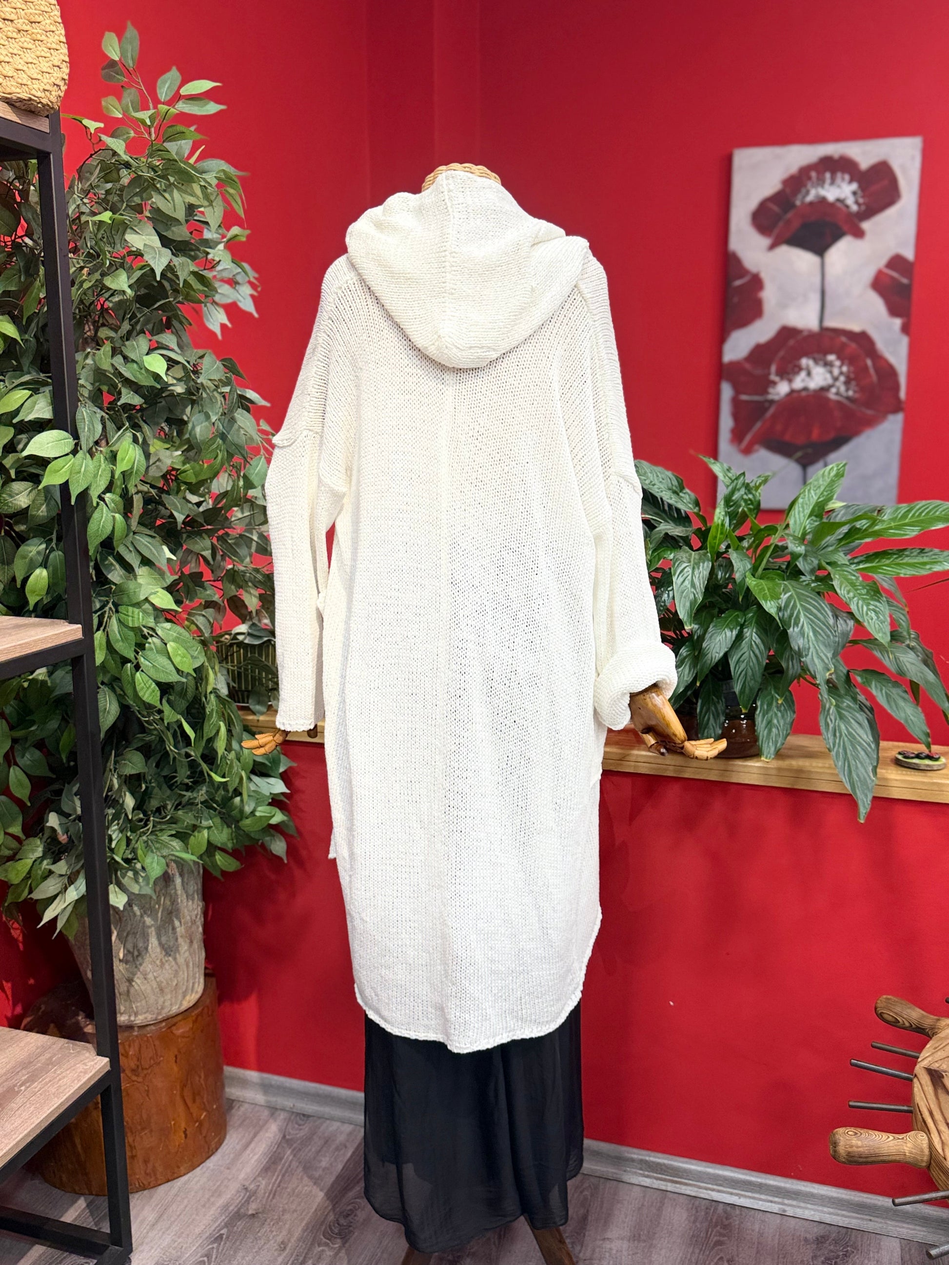 Dökümlü Cep Detaylı Salaş Triko Hırka Giyim > Üst Giyim > Kazak & Hırka > Kazak butik bohem giyim – Yılday Gür Butik Üsküdar Emaar