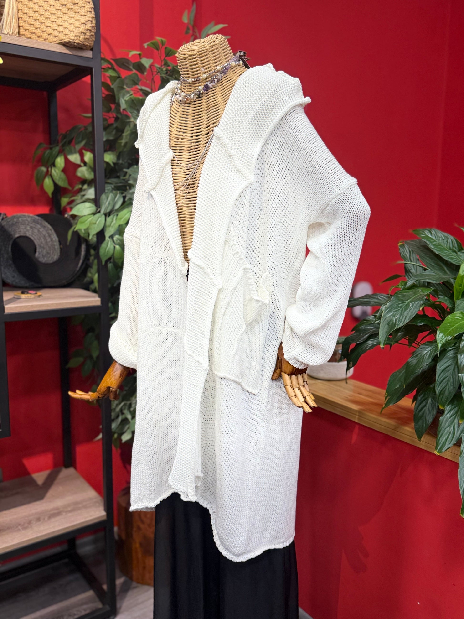 Dökümlü Cep Detaylı Salaş Triko Hırka Giyim > Üst Giyim > Kazak & Hırka > Kazak butik bohem giyim – Yılday Gür Butik Üsküdar Emaar