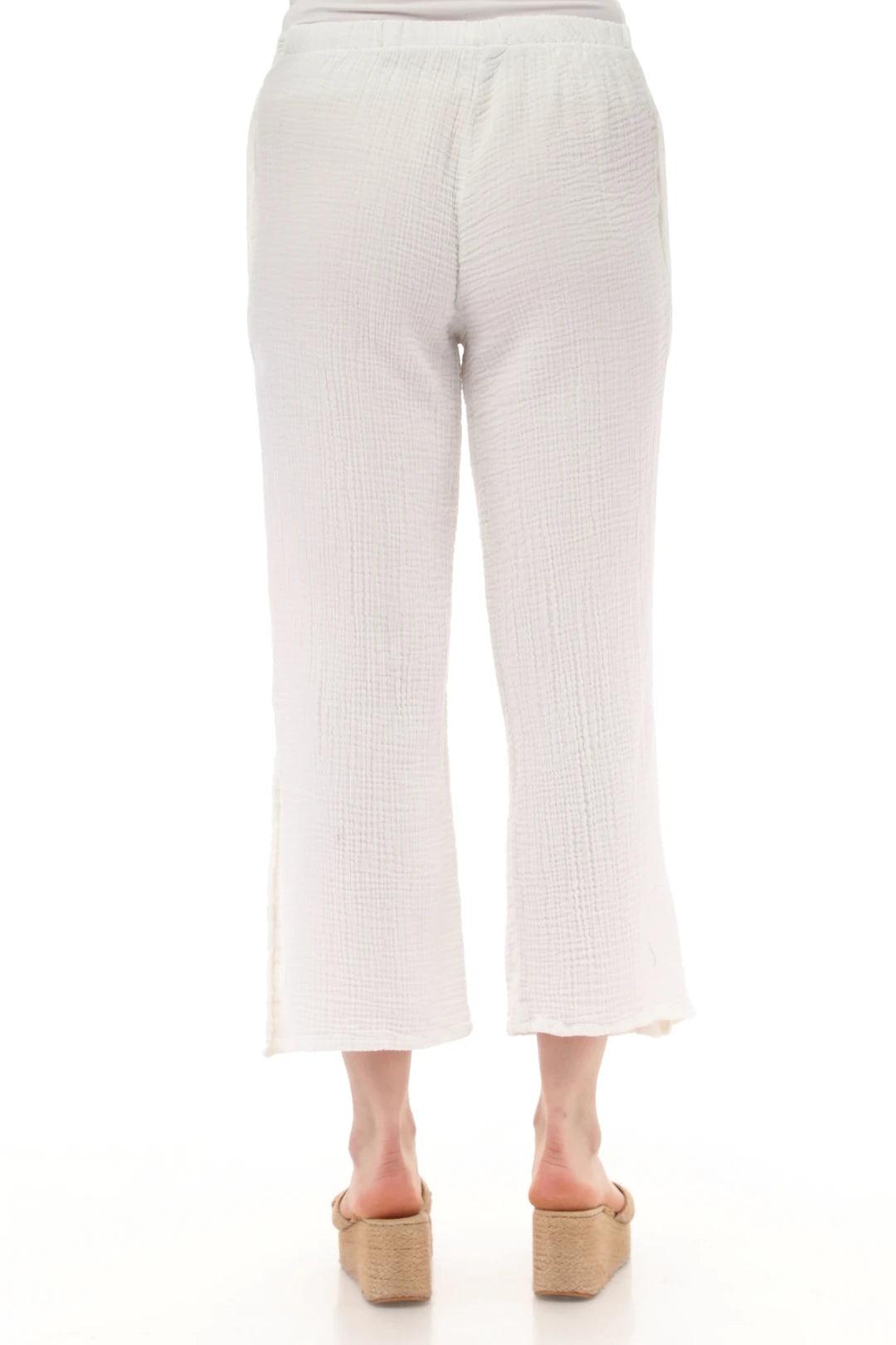 Düğme Detaylı Beyaz Müslin Pantolon Giyim > Alt Giyim > Pantolon butik bohem giyim – Yılday Gür Butik Üsküdar Emaar