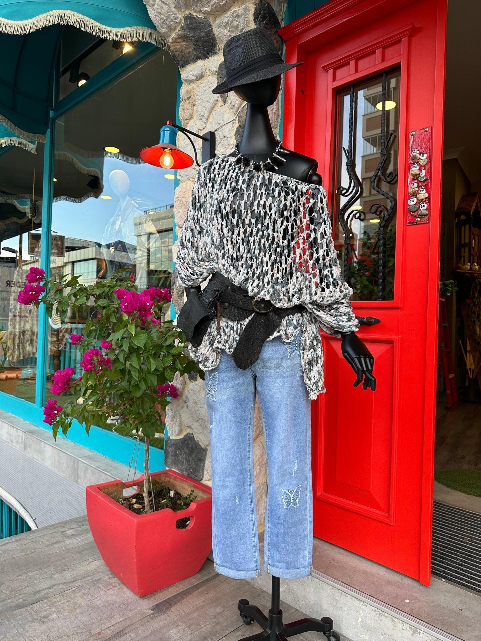 Floş Merserize Bluz butik bohem giyim – Yılday Gür Butik Üsküdar Emaar