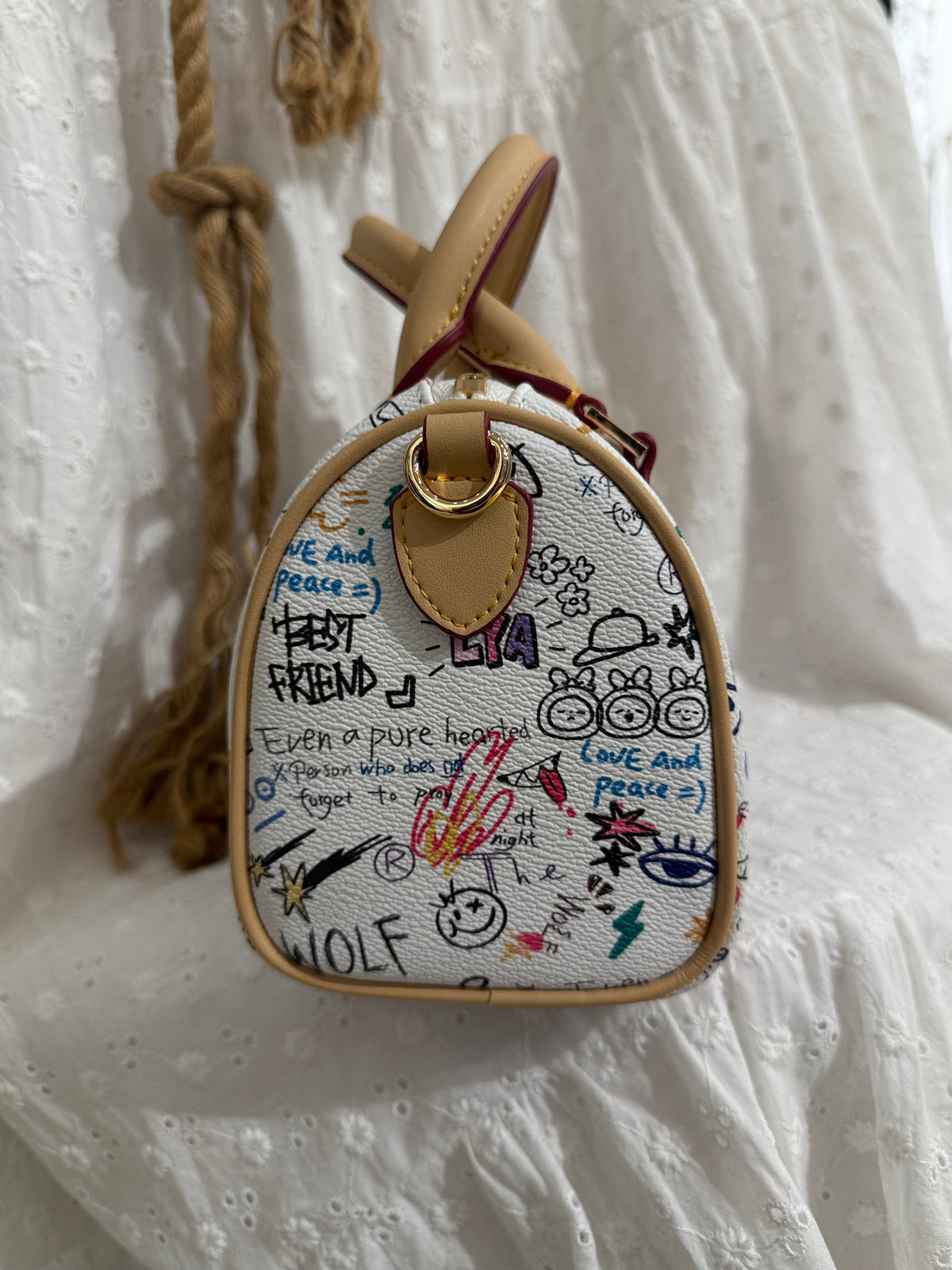 Grafitti Desenli El ve Omuz Çantası - Animal Tasarım – Bohem Tarz Kadın Giyim Tasarım | Yılday Gür Butik