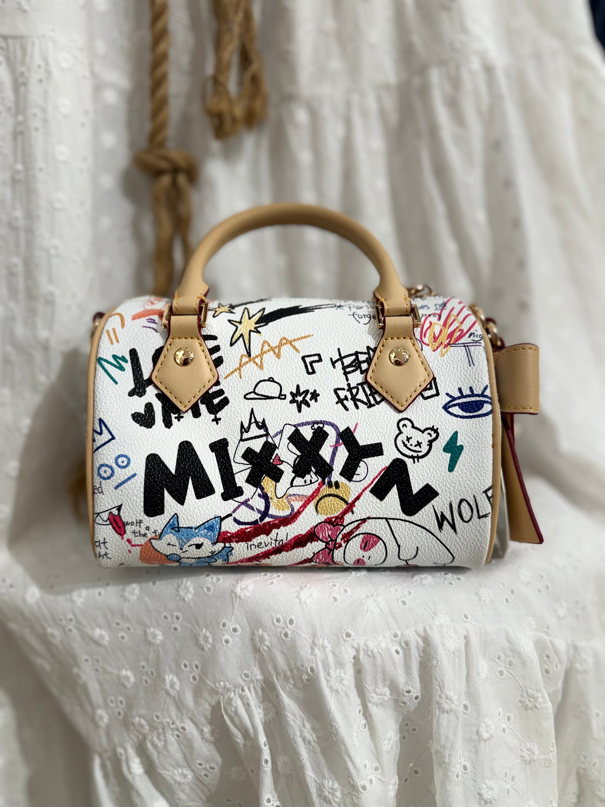 Grafitti Desenli El ve Omuz Çantası - Animal Tasarım – Bohem Tarz Kadın Giyim Tasarım | Yılday Gür Butik