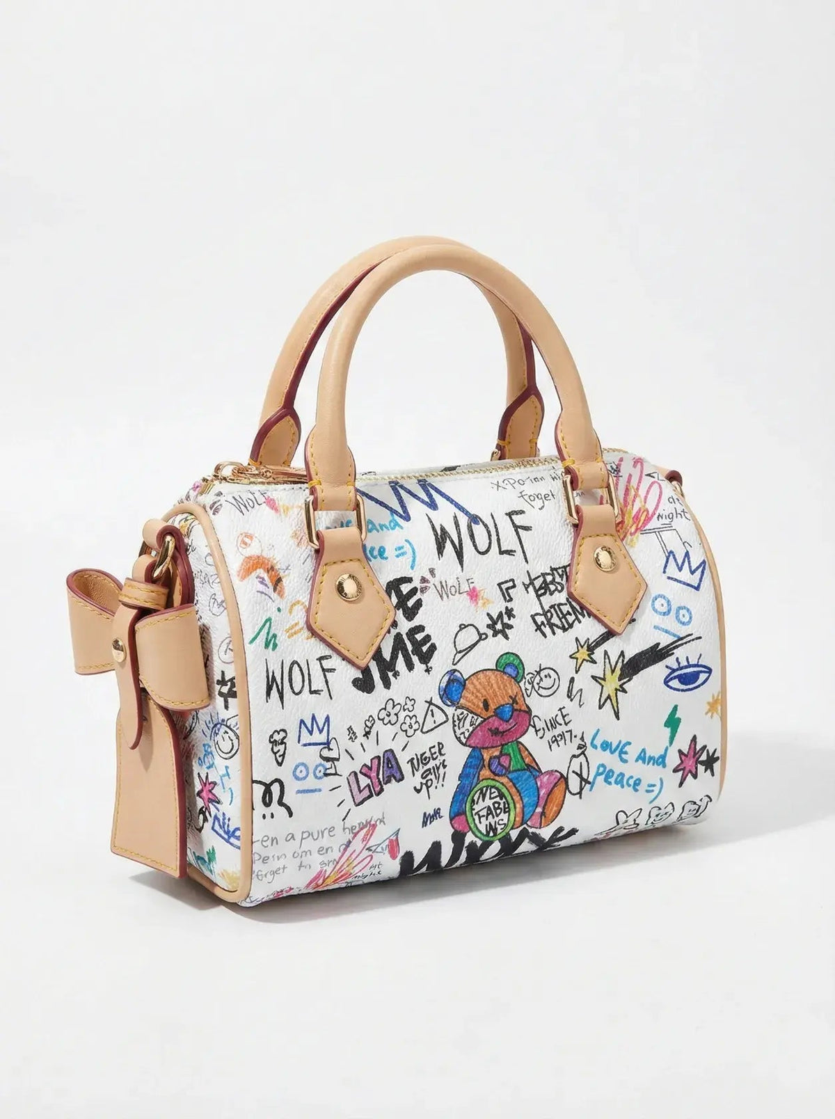 Grafitti Desenli El ve Omuz Çantası - Animal Tasarım – Bohem Tarz Kadın Giyim Tasarım | Yılday Gür Butik