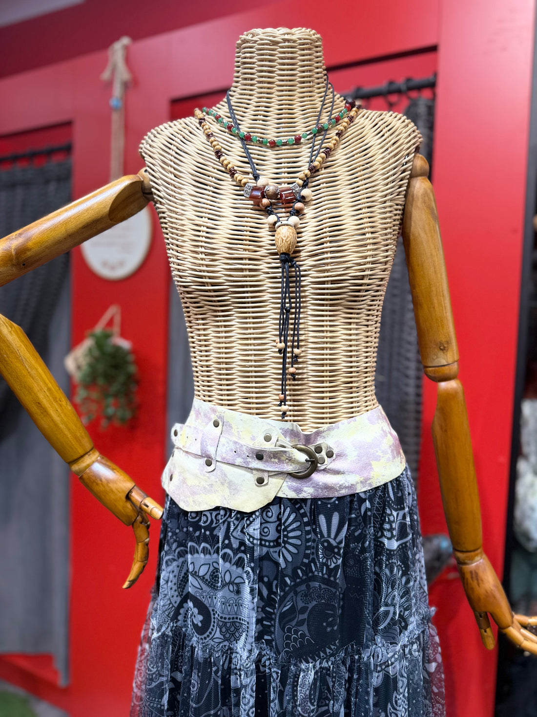 Deimos Deri Kemer | Pastel Efektli Hakiki Deri El Yapımı Bohem Bel Kemer