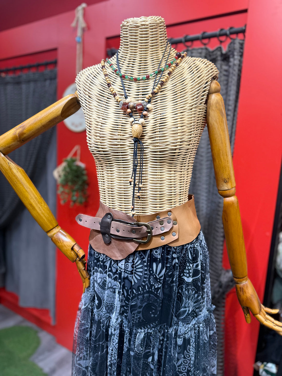 Clementine Deri Kemer | Çift Ton Hakiki Deri El Yapımı Bohem Bel Kemer