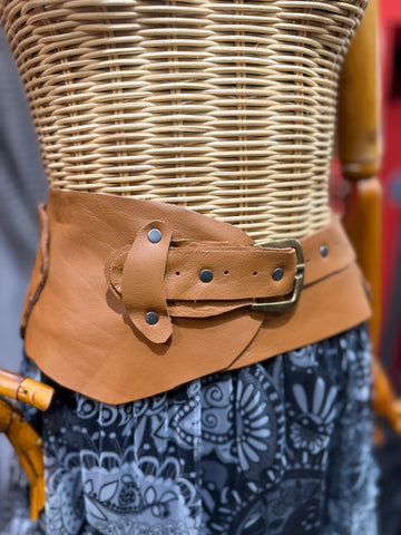 Claudine Deri Kemer | Taba Hakiki Deri El Yapımı Bel Kemer