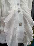 İşlemeli Fırfırlı Tasarım Beyaz Gömlek Giyim > Üst Giyim > Gömlek butik bohem giyim – Yılday Gür Butik Üsküdar Emaar