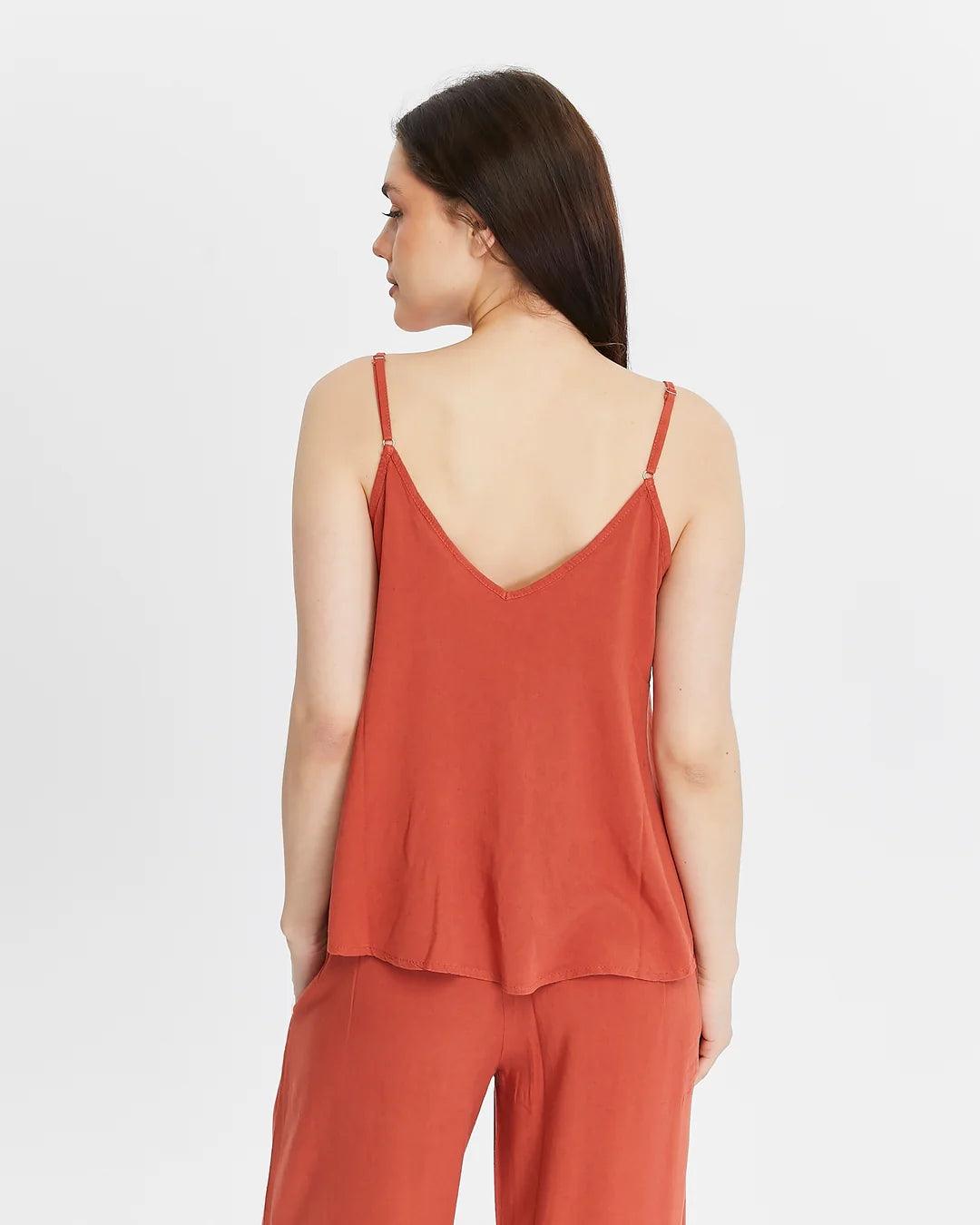 Keten Askılı Turuncu Bluz - Hafif ve Şık Tasarım butik bohem giyim – Yılday Gür Butik Üsküdar Emaar