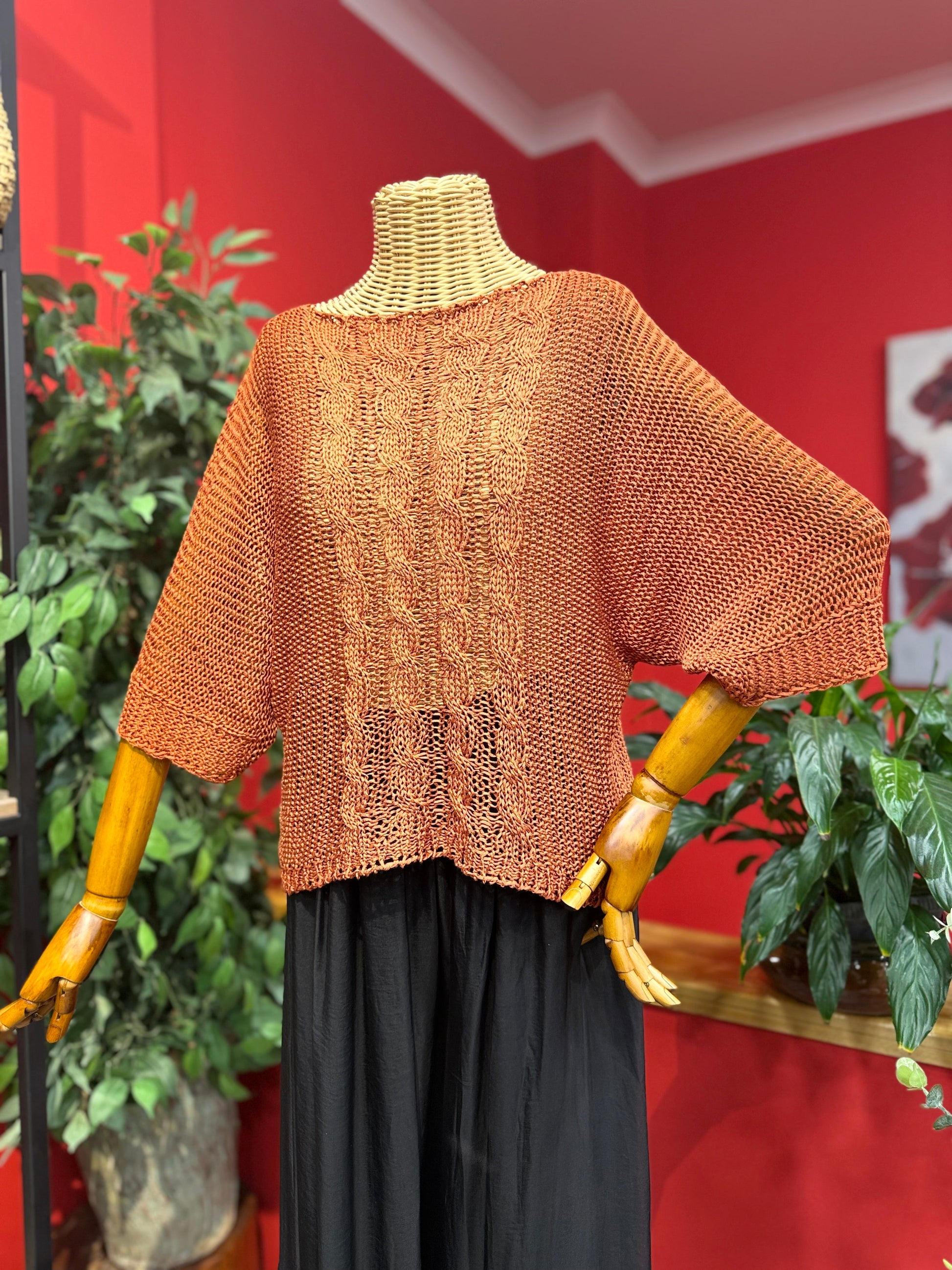 Kiremit Saç Örgü Triko Giyim > Üst Giyim > Kazak & Hırka > Kazak butik bohem giyim – Yılday Gür Butik Üsküdar Emaar