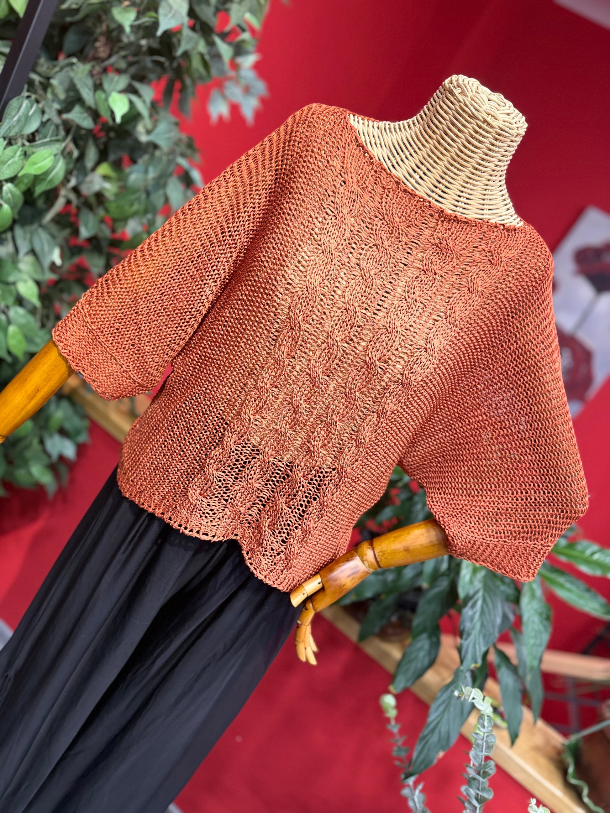 Kiremit Saç Örgü Triko Giyim > Üst Giyim > Kazak & Hırka > Kazak butik bohem giyim – Yılday Gür Butik Üsküdar Emaar