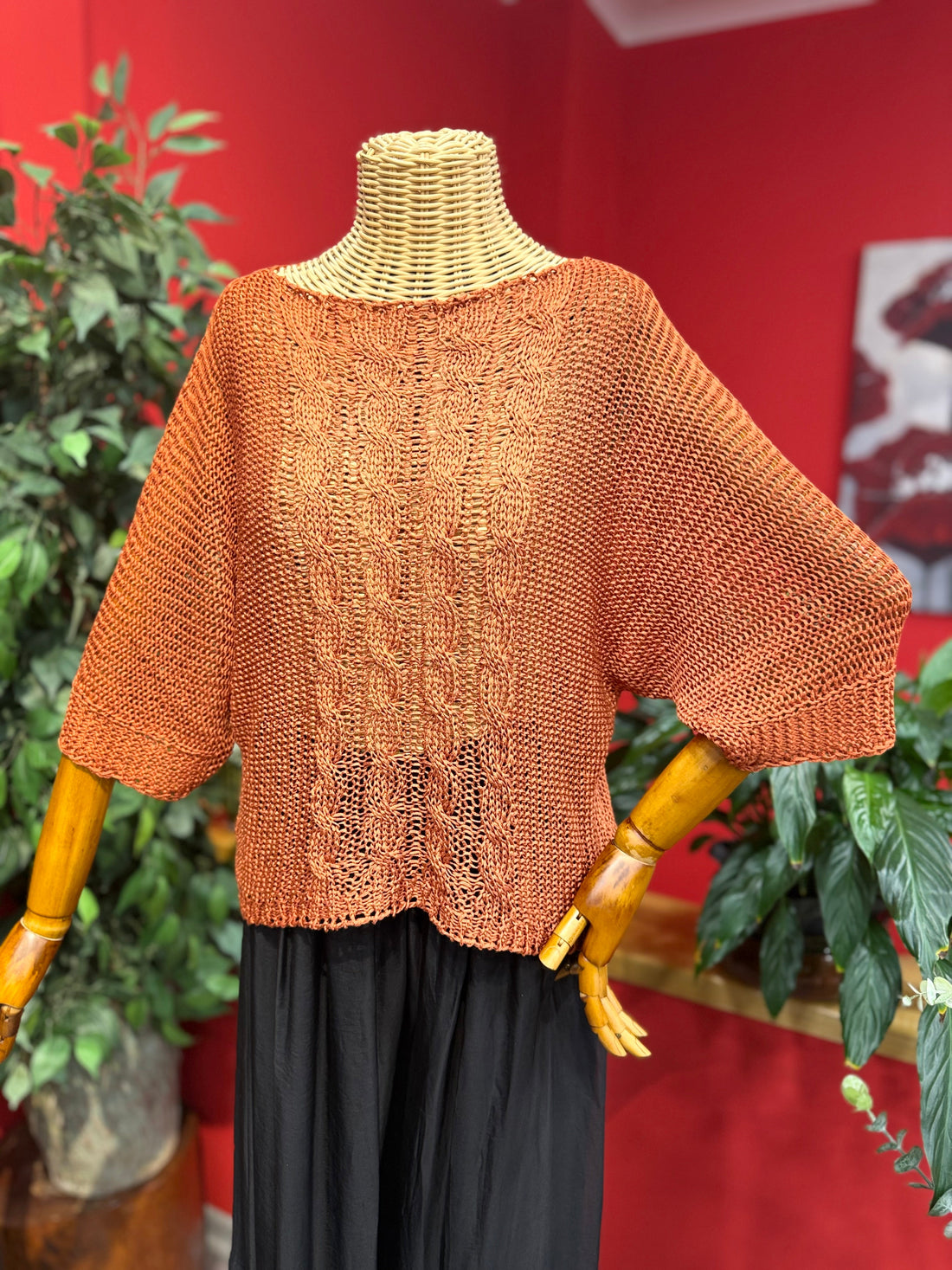 Kiremit Saç Örgü Triko Giyim > Üst Giyim > Kazak & Hırka > Kazak butik bohem giyim – Yılday Gür Butik Üsküdar Emaar