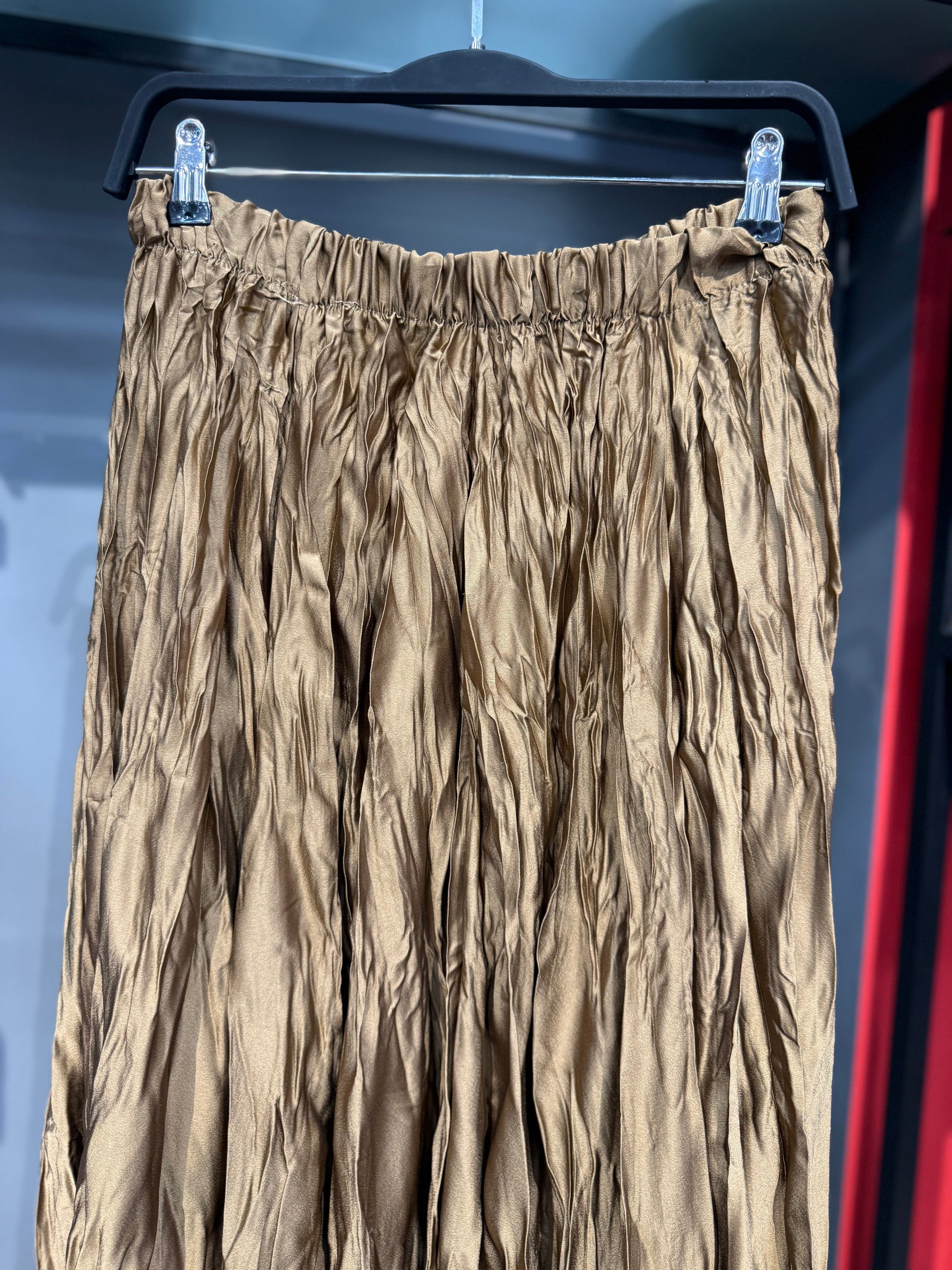 Kırışık Kumaş Clash Vizon Maxi Etek - Bohem Dokulu Maxi Etek Etek butik bohem giyim – Yılday Gür Butik Üsküdar Emaar