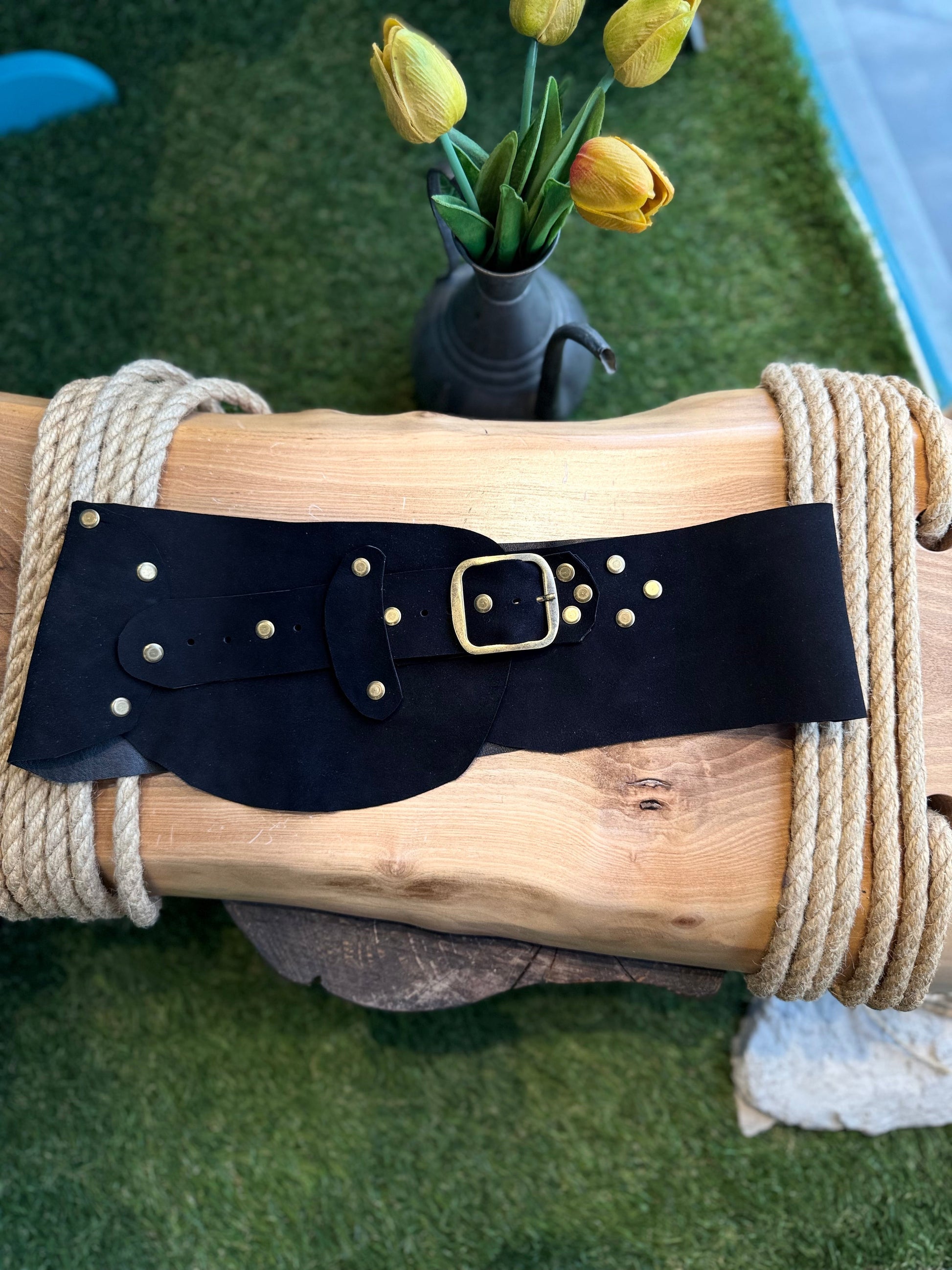 Lionel El Yapımı Hakiki Nubuk Deri Bohem Korse Kemer – Bohem Tarz Kadın Giyim Tasarım | Yılday Gür Butik