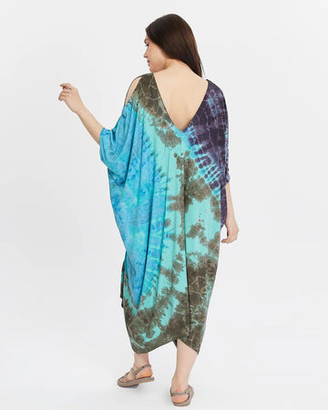 Mavi Batik Elbise - Doğal ve Modern Tasarım Elbiseler butik bohem giyim – Yılday Gür Butik Üsküdar Emaar