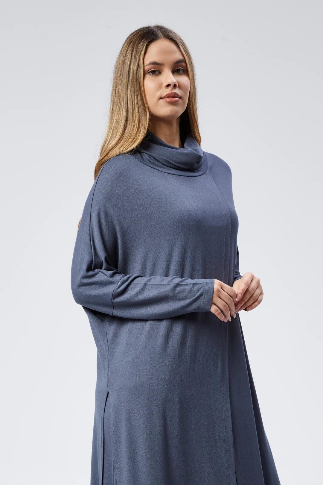 Mavi Triko Degaje Tunik - Şık ve Rahat Tasarım Giyim > Üst Giyim > Bluz & Tunik > Tunik butik bohem giyim – Yılday Gür Butik