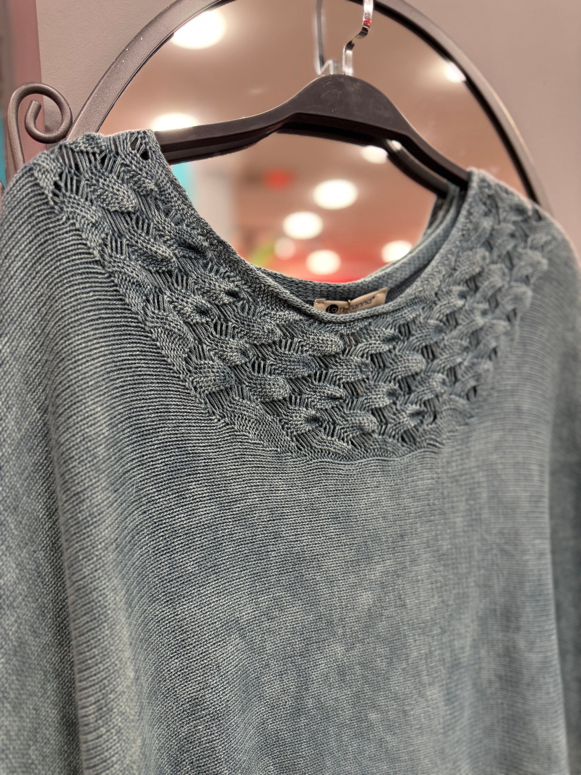 Mint Yeşili Cep Detaylı Ajurlu Yaka Triko Kazak Giyim > Üst Giyim > Kazak & Hırka > Kazak butik bohem giyim – Yılday Gür Butik Üsküdar Emaar