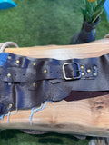 Noa Detaylı Acı Kahve Tasarım Deri Kemer - Denim Garnili Patchwork Özel Tasarım Upcycled – Bohem Tarz Kadın Giyim Tasarım | Yılday Gür Butik