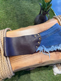 Noa Detaylı Acı Kahve Tasarım Deri Kemer - Denim Garnili Patchwork Özel Tasarım Upcycled – Bohem Tarz Kadın Giyim Tasarım | Yılday Gür Butik