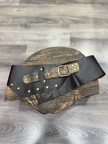 Oak Ridge Çift Renk Hakiki Deri El Yapımı Western Kemer – Siyah & Taba Aksesuar > Kemer butik bohem giyim – Yılday Gür Butik Üsküdar Emaar