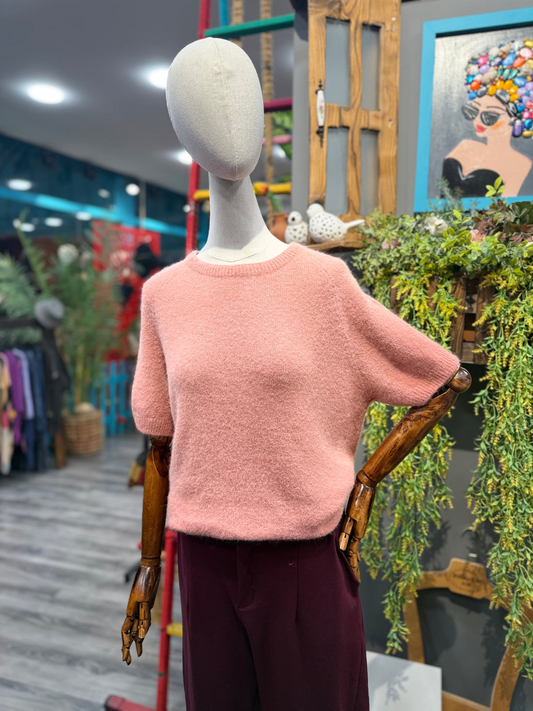 Pembe Yün Triko Kazak - İtalyan Baby Suri Alpaca Karışımlı Premium Kazak Giyim > Üst Giyim > Kazak & Hırka > Kazak butik bohem giyim – Yılday Gür Butik Üsküdar Emaar
