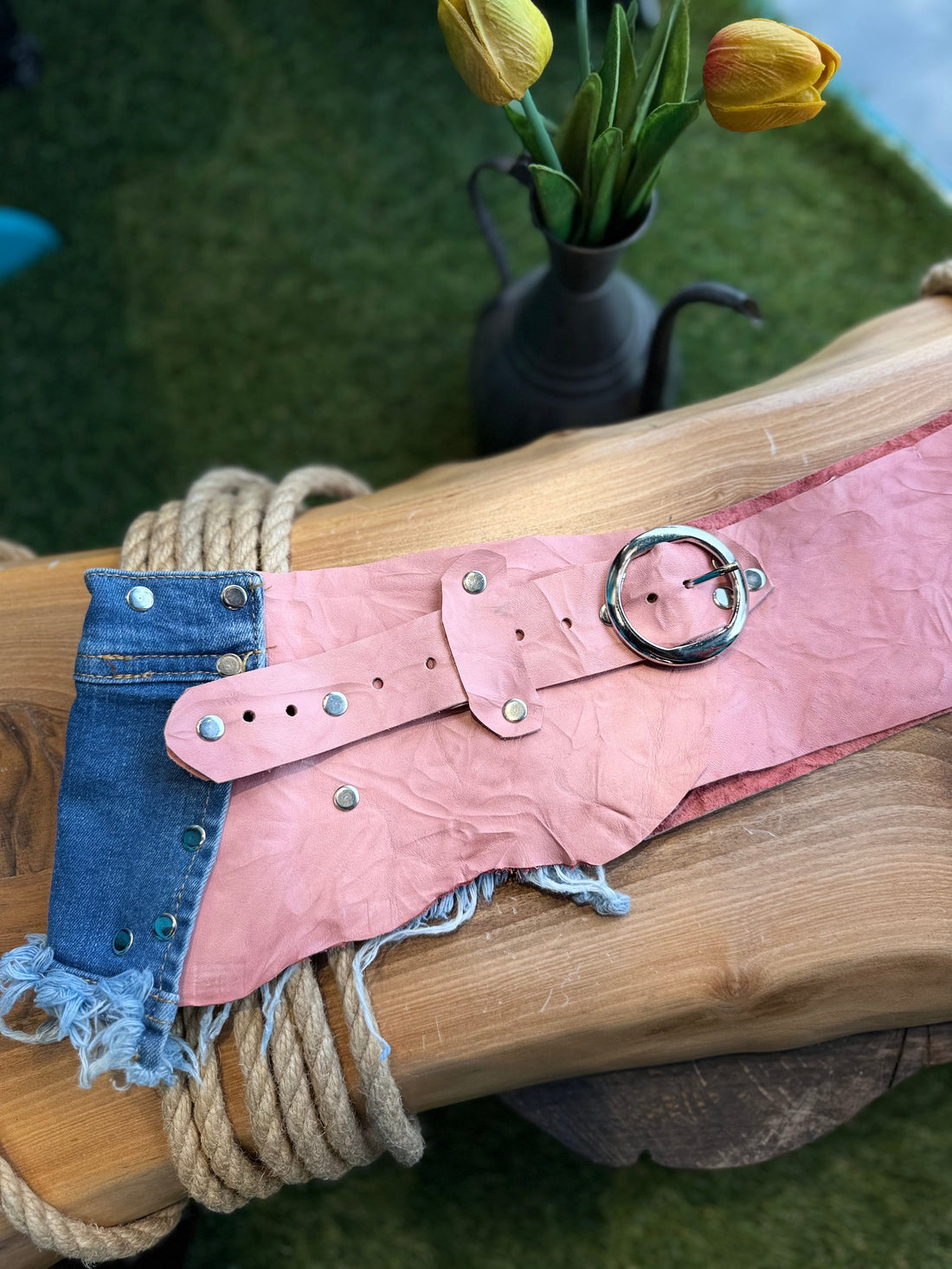 Pinkieby El Yapımı Denim Detaylı Hakiki Deri Bohem Korse Kemer Aksesuar > Kemer butik bohem giyim – Yılday Gür Butik Üsküdar Emaar