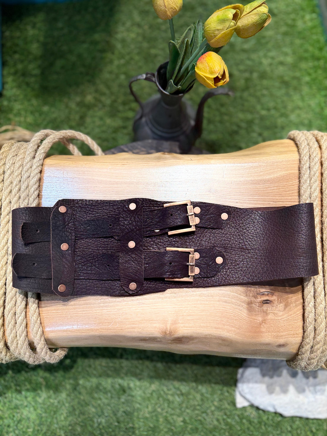 Robin Çift Kayışlı Deri Kemer Aksesuar > Kemer butik bohem giyim – Yılday Gür Butik Üsküdar Emaar