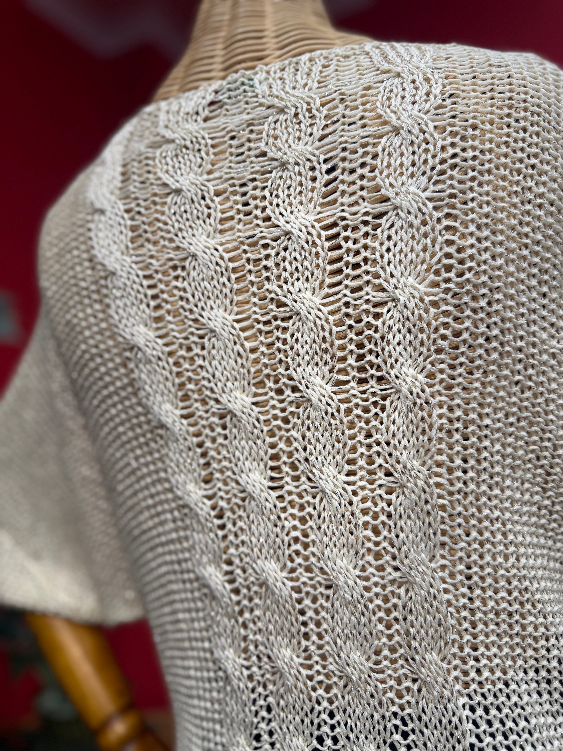 Simli Beyaz Saç Örgü Triko Giyim > Üst Giyim > Kazak & Hırka > Kazak butik bohem giyim – Yılday Gür Butik Üsküdar Emaar