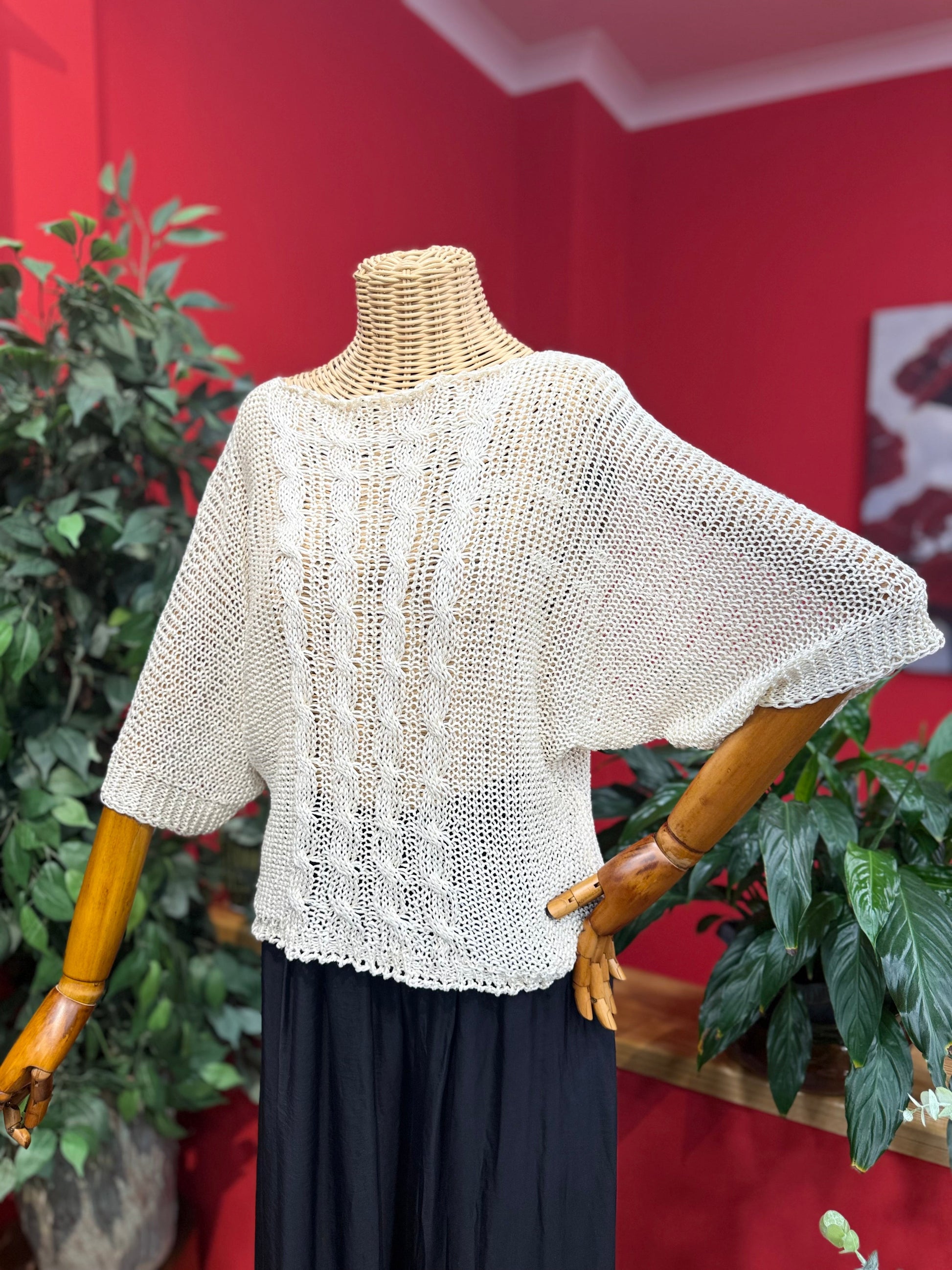 Simli Beyaz Saç Örgü Triko Giyim > Üst Giyim > Kazak & Hırka > Kazak butik bohem giyim – Yılday Gür Butik Üsküdar Emaar