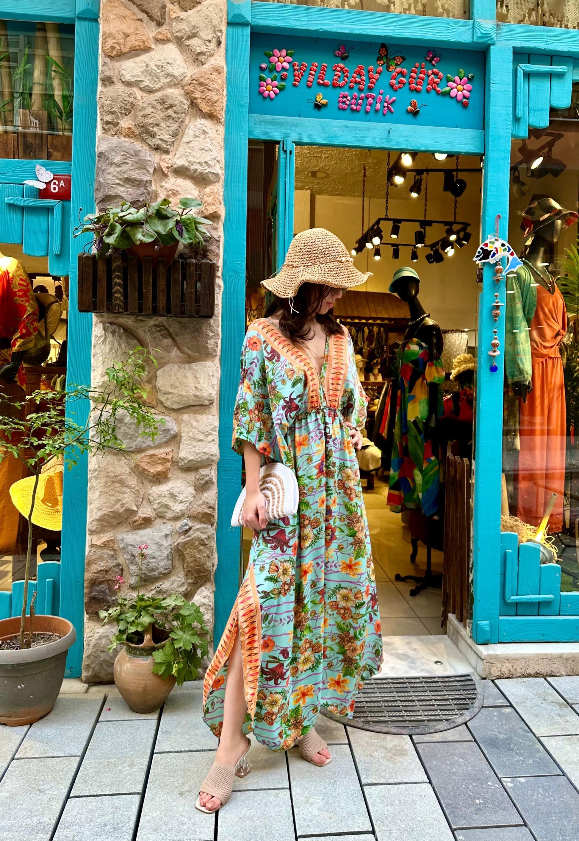 Sırt Bağlama Detaylı İpek Elbise - İthal Ürün, Zarif ve Şık Tasarım Giyim > Elbise butik bohem giyim – Yılday Gür Butik Üsküdar Emaar