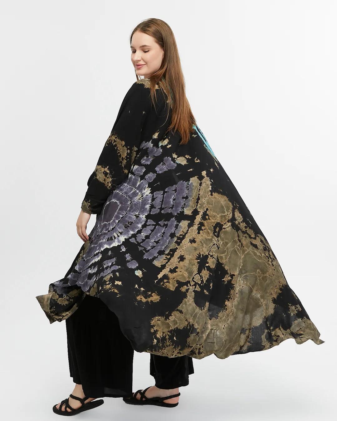 Siyah Batik Kaftan - Şık ve Rahat Tasarım butik bohem giyim – Yılday Gür Butik Üsküdar Emaar