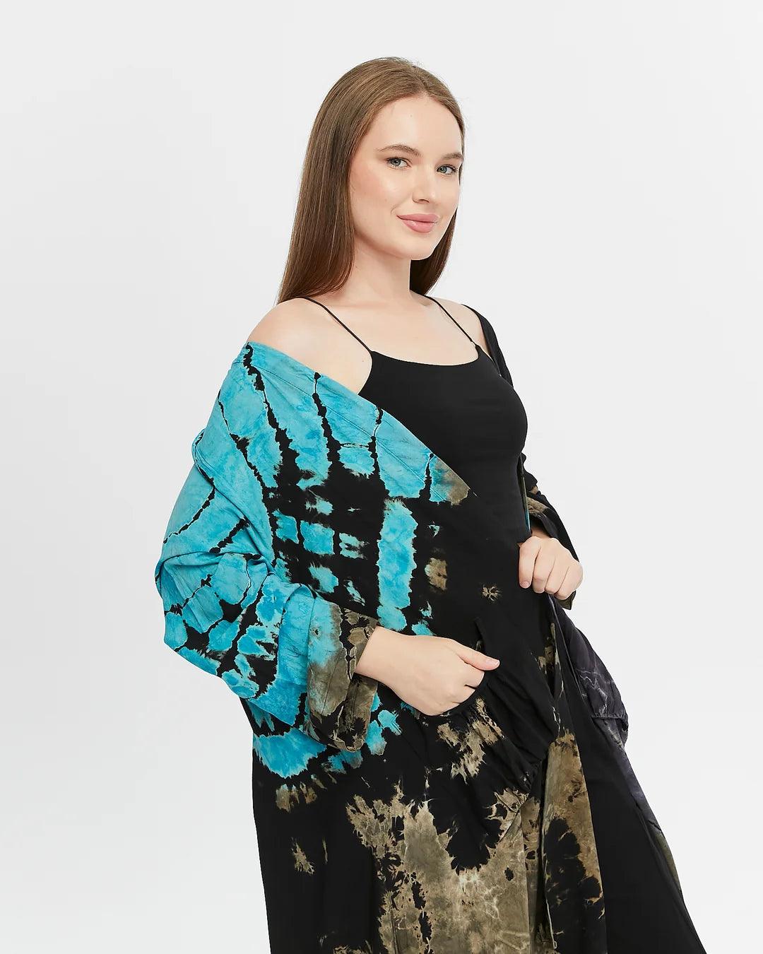 Siyah Batik Kaftan - Şık ve Rahat Tasarım butik bohem giyim – Yılday Gür Butik Üsküdar Emaar