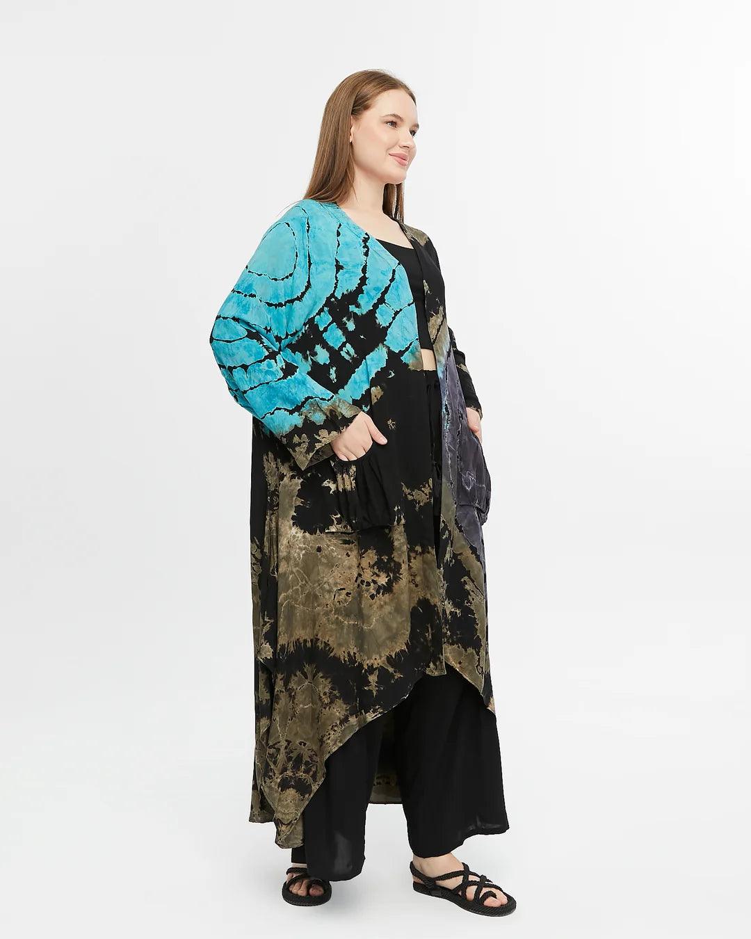 Siyah Batik Kaftan - Şık ve Rahat Tasarım butik bohem giyim – Yılday Gür Butik Üsküdar Emaar