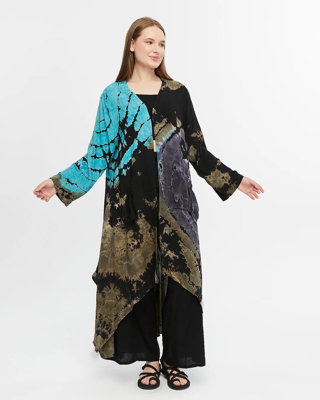 Siyah Batik Kaftan - Şık ve Rahat Tasarım butik bohem giyim – Yılday Gür Butik Üsküdar Emaar