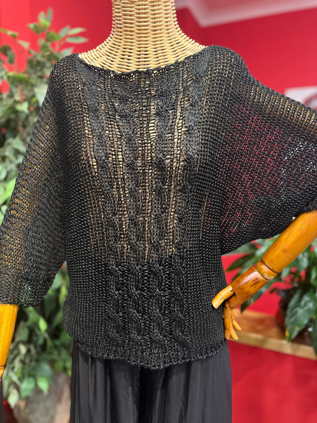 Siyah Saç Örgü Triko Kazak Giyim > Üst Giyim > Kazak & Hırka > Kazak butik bohem giyim – Yılday Gür Butik Üsküdar Emaar