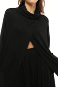 Siyah Triko Degaje Tunik - Yumuşak, Konforlu ve Şık Tasarım Giyim > Üst Giyim > Bluz & Tunik > Tunik butik bohem giyim – Yılday Gür Butik