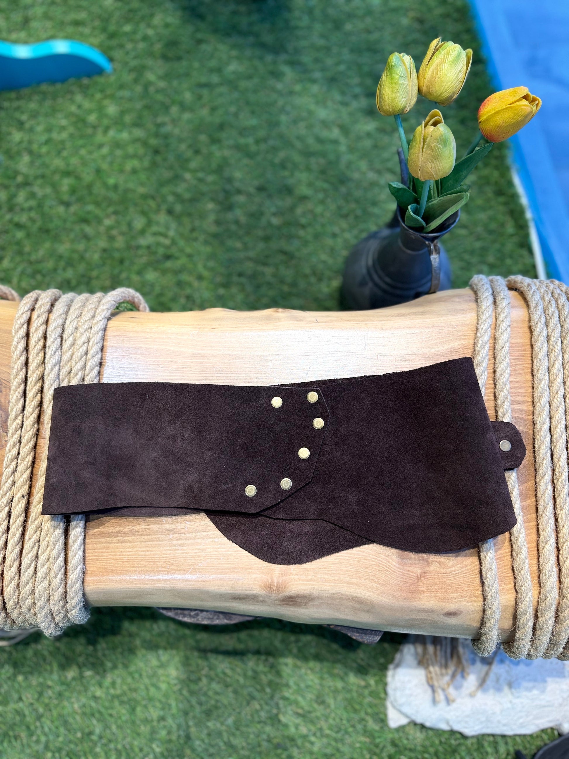 Sorelle Acı Kahve Nubuk Süet Hakiki Deri Kemer - Vintage Tasarım – Bohem Tarz Kadın Giyim Tasarım | Yılday Gür Butik
