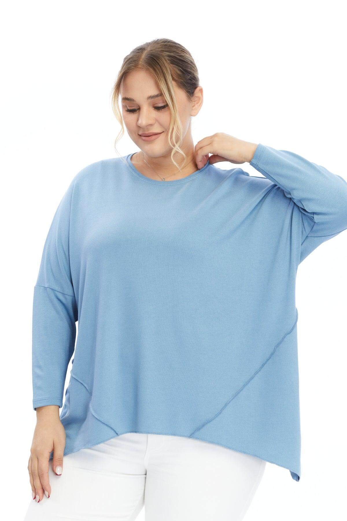 Triko Bebek Mavisi Bluz Giyim > Bluzlar butik bohem giyim – Yılday Gür Butik