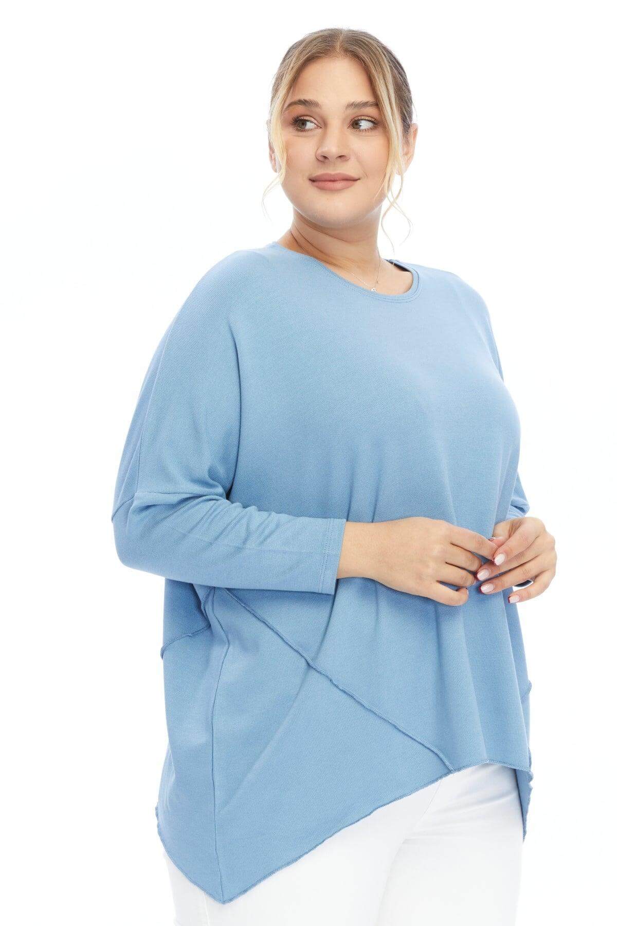 Triko Bebek Mavisi Bluz Giyim > Bluzlar butik bohem giyim – Yılday Gür Butik